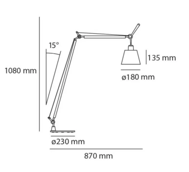 Lampadaire*Artemide Lampadaire, Tolomeo Basculante Reading Floor, , H108cm, Ø23cm - satin