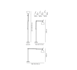 Lampadaire*Artemide Lampadaire, Tolomeo Mega Terra, , dimmable, LED, H334cm, Ø33cm - noir