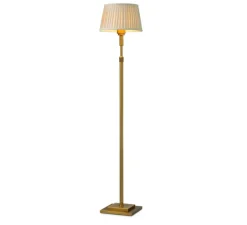 Lampadaire*Eichholtz Lampadaire, Tryon, , Ø20cm, H146,5cm - laiton antique, abat-jour beige