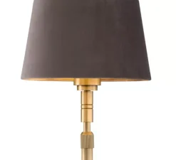 Lampadaire, Tryon, laiton brossé, abat-jour gris velours, Ø20cm, H146,5cm - Eichholtz