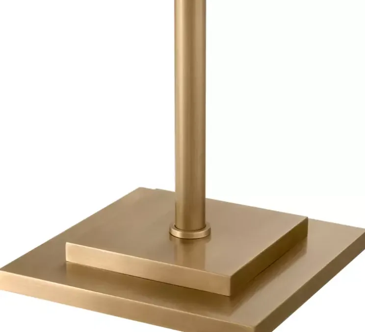 Lampadaire, Tryon, laiton brossé, abat-jour gris velours, Ø20cm, H146,5cm - Eichholtz