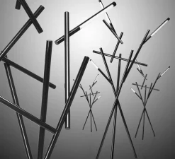 Lampadaire, Tuareg, chrome noir, LED, dim, 3000K, 4050 lm, L112cm, H209cm - Foscarini