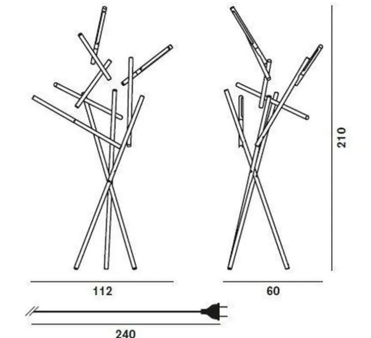 Lampadaire, Tuareg, orange, LED, dim, 3000K, 4560 lm, L129cm, H209cm - Foscarini