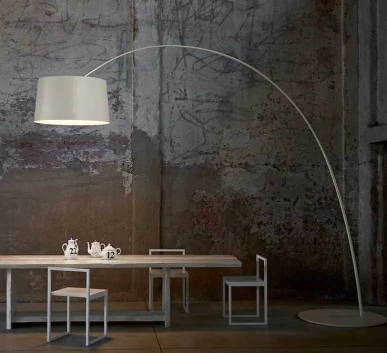 Lampadaire*Foscarini Lampadaire, Twiggy, , dimmable, L60cm, H195cm - grège