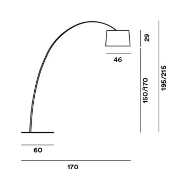 Lampadaire*Foscarini Lampadaire, Twiggy, , dimmable, L60cm, H195cm - grège