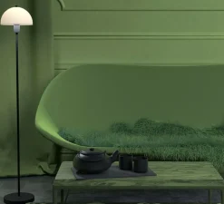 Lampadaire*Herstal Lampadaire, Vienda, , Ø20cm, H125cm - laiton et blanc