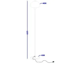 Lampadaire*Herstal Lampadaire, Vienda, , Ø20cm, H125cm - laiton et blanc