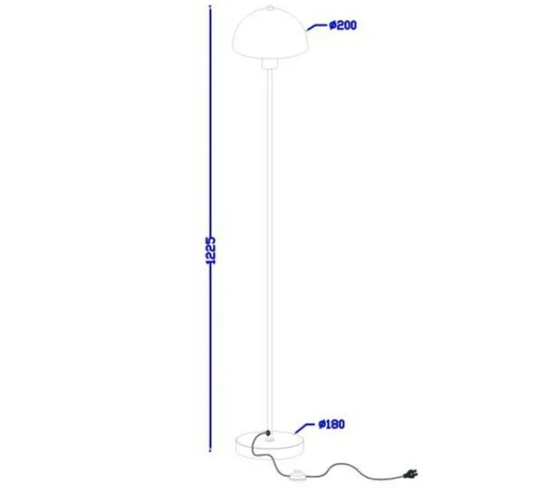 Lampadaire*Herstal Lampadaire, Vienda, , Ø20cm, H125cm - laiton et blanc
