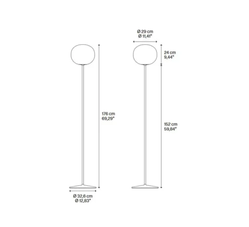 Lampadaire*Lodes Lampadaire, Volum Long 29, , Ø29cm, H152cm - blanc brillant