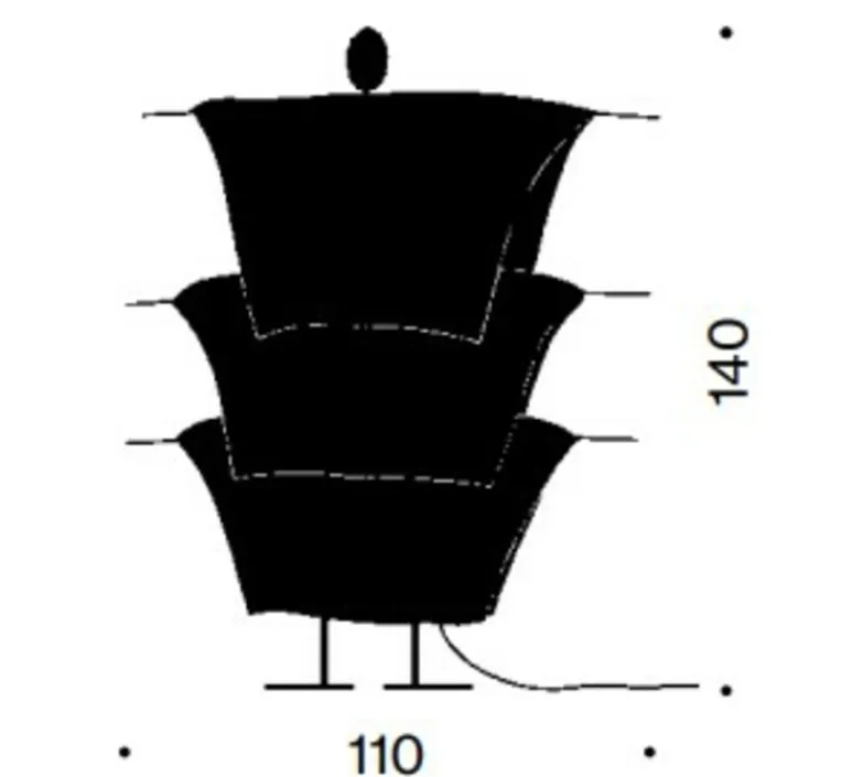 Lampadaire*Ingo Maurer Lampadaire, Walking in the Rain, , LED, dim, 2700K, 1940 lm, Ø110cm, H140cm - blanc et rouge
