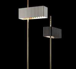 Lampadaire*Tato Italia Lampadaire, Wallie, , L34cm, H198cm - Blanc, Laiton