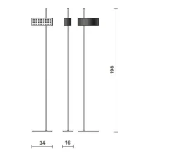 Lampadaire*Tato Italia Lampadaire, Wallie, , L34cm, H198cm - Noir, Laiton