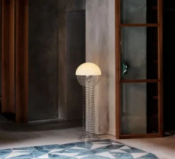 Lampadaire*Verpan Lampadaire, Wire, , Ø40cm, H120cm - blanc, chrome