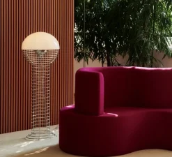 Lampadaire*Verpan Lampadaire, Wire, , Ø40cm, H120cm - blanc, chrome