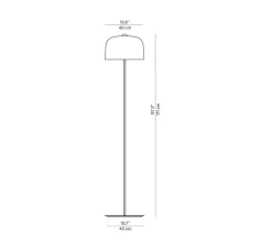 Lampadaire*Luceplan Lampadaire, Zile, gris mat, Ø40cm, H171cm - gris clair mat