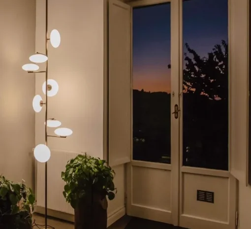 Plafonnier & Spot|Lampadaire*Penta Lampadaire-plafonnier, Mami, large, , LED, dim, 2700K, L60cm, H270-301cm - bronze brossé