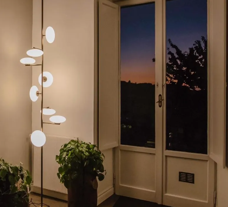 Plafonnier & Spot|Lampadaire*Penta Lampadaire-plafonnier, Mami, large, , LED, dim, 2700K, L60cm, H270-301cm - bronze brossé