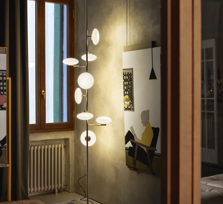 Lampadaire-plafonnier, Mami, large, noir, LED, dim, 2700K, L60cm, H270-300cm - Penta