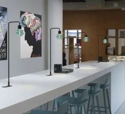 Lampe*Bover Lampe à fixer, Drop M/70, Vert transparent, LED, 2700K, 345 lm, L24,5cm, H70cm - Verre Vert