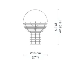 Lampe*Verpan Lampe à poser / baladeuse, Wire, , LED, IP44, Ø18cm, H25cm - rouge, chrome