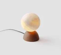 Lampe*Luxcambra Lampe à poser, Abisal S Mini, albâtre, , Ø12cm, H18cm - terracotta
