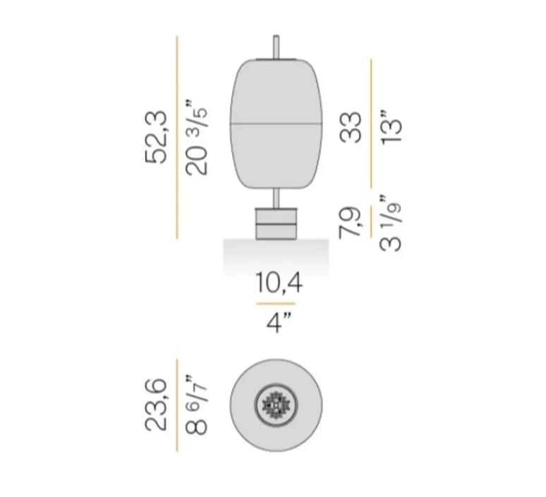 Lampe*Panzeri Lampe à poser, Adamas, , LED, dim, 2700K, 624 lm, Ø23,6cm, H52,3cm - verre fumé, structure noire