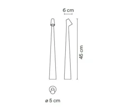 Lampe à poser, Africa 5580, terra dark, LED, dim, 2700K, 520 lm, L5cm, H45cm - Vibia