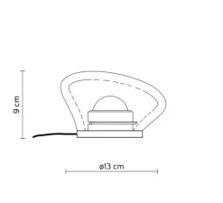 Lampe*Karman Lampe à poser, Agua CT290 T1 V11, noir mat et verre transparent, LED, 3000K, 410 lm, Ø13cm, H9cm - transparent, noir