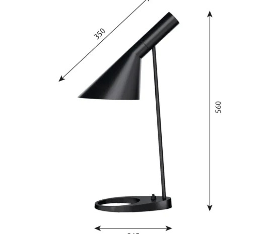 Lampe*Louis Poulsen Lampe à poser, AJ, , L21,5cm, H56cm - noir