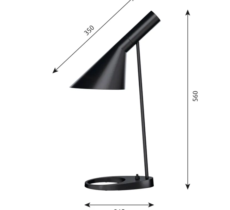 Lampe*Louis Poulsen Lampe à poser, AJ, , L21,5cm, H56cm - noir