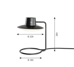 Lampe*Louis Poulsen Lampe à poser, AJ Oxford avec abat-jour, , Ø22cm, H28cm - noir, verre opalin