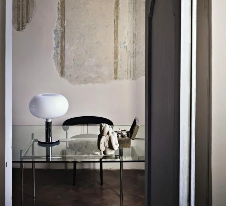 Lampe*Nemo Lighting Lampe à poser, Albini AM/AS, AM1N, , Ø40cm, H48cm - blanc et noir