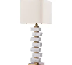 Lampe*Eichholtz Lampe à poser, Amber L, , L35,5cm, H89cm - Laiton antique, marbre blanc