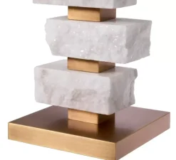 Lampe*Eichholtz Lampe à poser, Amber L, , L35,5cm, H89cm - Laiton antique, marbre blanc