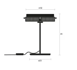 Lampe*Lumina Lampe à poser, Anima, , LED, 2700K, 462 lm, Ø32cm, H45cm - Noir mat
