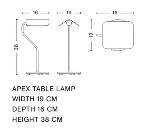Lampe à poser, Apex, blanc, L16cm, H38cm - HAY