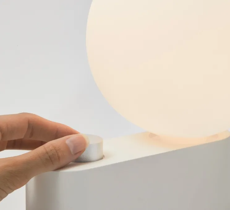 Lampe à poser, Applique murale, Alumina, blanc, L22cm, H24cm - Tala