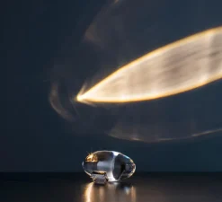 Lampe*Catellani & Smith Lampe à poser, Atman, , LED, dim, 2700K, 149 lm, L16cm, H8cm - Cristal, base nickelée