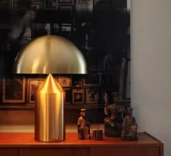 Lampe*Oluce Lampe à poser, Atollo, brossé, H50cm, Ø38cm - laiton