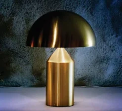 Lampe*Oluce Lampe à poser, Atollo, , H70cm, Ø50cm - laiton