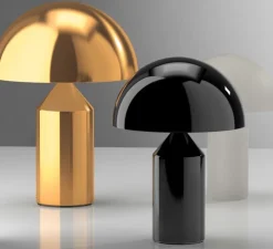 Lampe à poser, Atollo, noir, Ø38cm, H50cm - Oluce