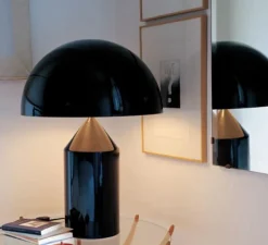 Lampe*Oluce Lampe à poser, Atollo, , Ø50cm, H70cm - noir