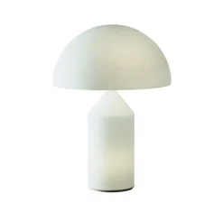 Lampe*Oluce Lampe à poser, Atollo, verre opalin, Ø38cm, H50cm - opalin opaque