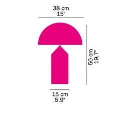 Lampe*Oluce Lampe à poser, Atollo, verre opalin, Ø38cm, H50cm - opalin opaque