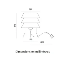 Lampe à poser, Aura 1242, rouge vin, orange, abricot, Ø20cm, H27cm - Toscot