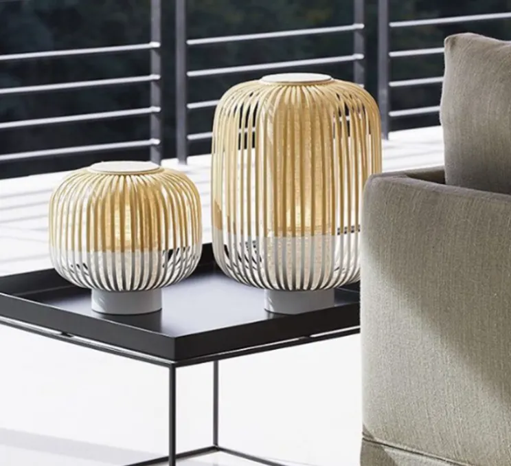 Lampe à poser, Bamboo Light M, blanc, Ø27cm, H39cm - Forestier