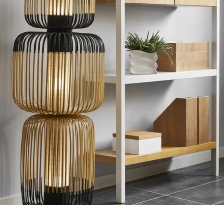 Lampe à poser, Bamboo Light Totem, noir, Ø45cm, H118cm - Forestier