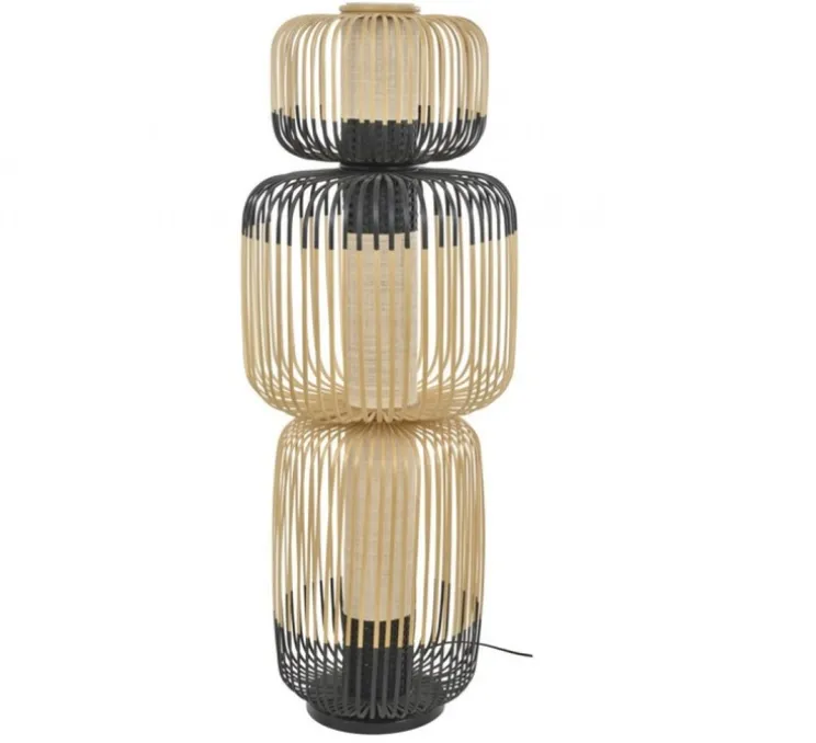 Lampe à poser, Bamboo Light Totem, noir, Ø45cm, H118cm - Forestier