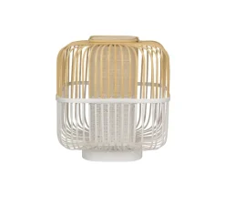 Lampe*Forestier Lampe à poser, Bamboo Square M, , Ø43cm, H56cm - blanc