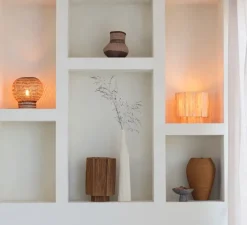 Lampe*Good&Mojo Lampe à poser, Barbados, et marron, Ø25cm, H27cm - naturel